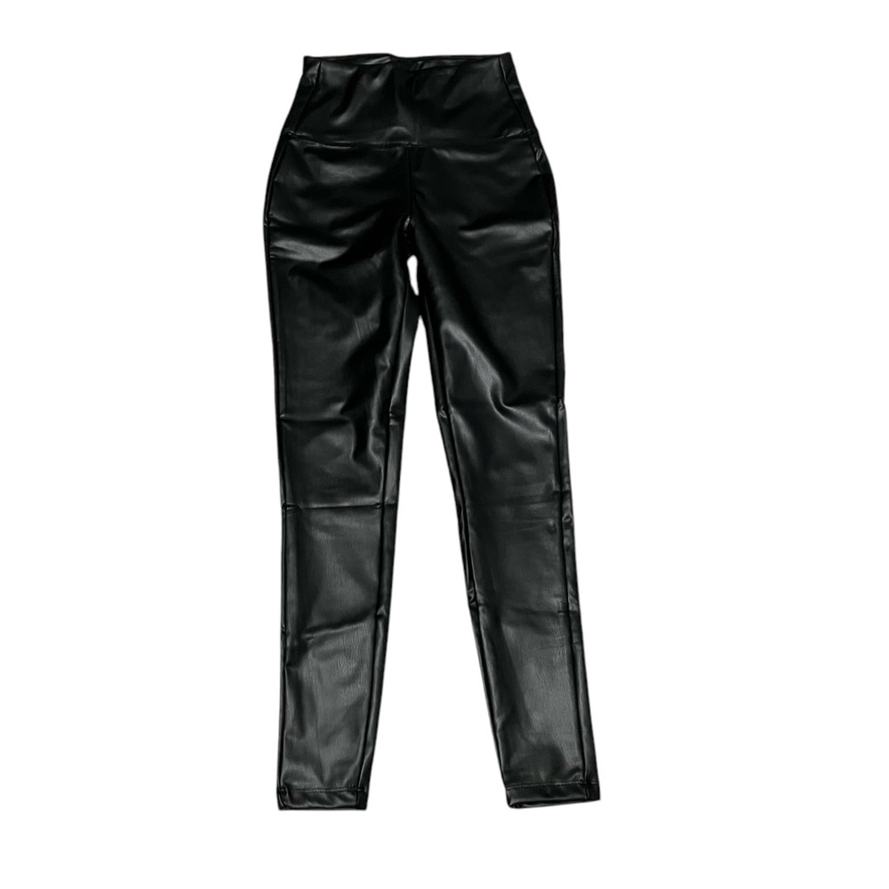 NWOT Zenana black faux leather leggings, size small